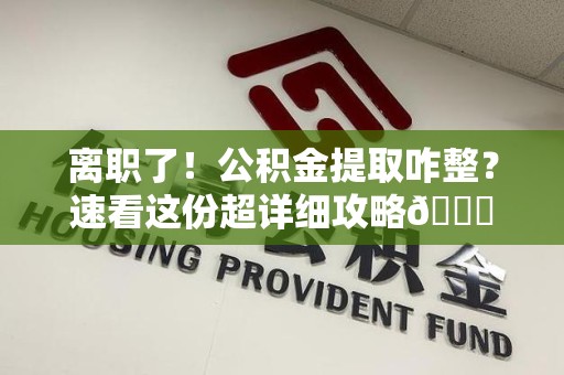 颍州离职了！公积金提取咋整？速看这份超详细攻略😎